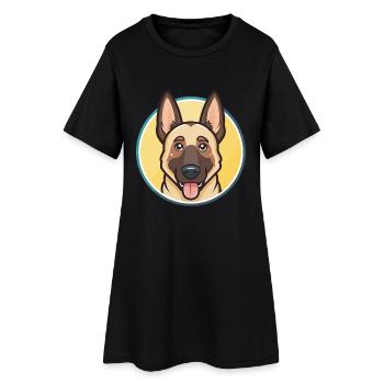 Belge Malinois Chien Race Dessin animé Kawaii Clipart - Robe T-shirt Femme - noir - Devant