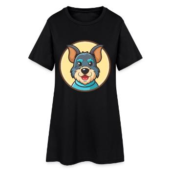 Blauer Paul Terrier Hund Rasse Cartoon Kawaii Clipart - Frauen T-Shirt-Kleid - Schwarz - Vorne