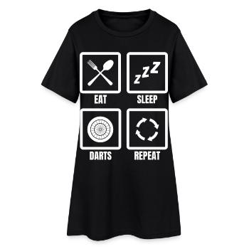Manger des fléchettes pour dormir répéter - Robe T-shirt Femme - noir - Devant