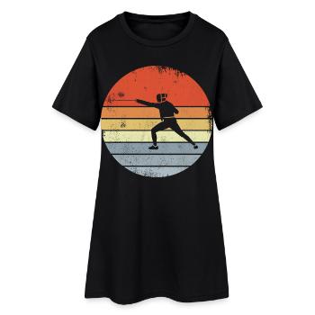 Vintage Fencing Sketch - Women’s T-Shirt Dress - black - Front