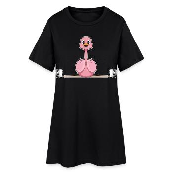 Flamingo patins à glace - Robe T-shirt Femme - noir - Devant