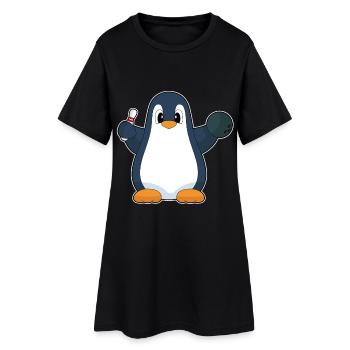 Quille à boule de bowling Penguin - Robe T-shirt Femme - noir - Devant
