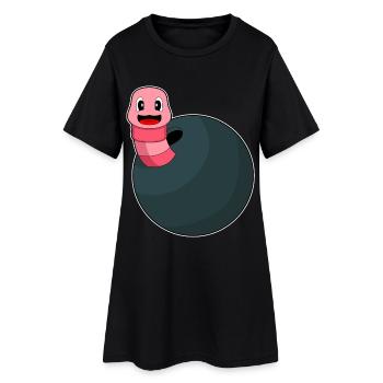 Worm Bowling Boule de bowling - Robe T-shirt Femme - noir - Devant
