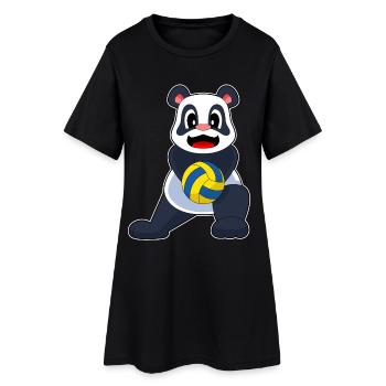 Panda Joueur de volley-ball Volley-ball - Robe T-shirt Femme - noir - Devant