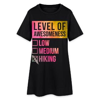Wandern - Frauen T-Shirt-Kleid - Schwarz - Vorne