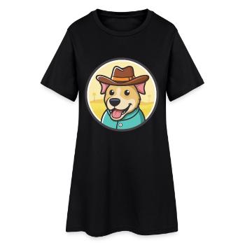 Florida Cracker Cur Hunderasse Lustige Karikatur Kawaii - Frauen T-Shirt-Kleid - Schwarz - Vorne
