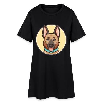 Dutch Shepherd Dog Breed Cartoon Kawaii Clipart - Women’s T-Shirt Dress - black - Front