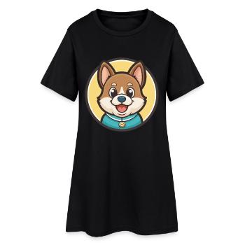 Cursinu Hunderasse Cartoon Figur Kawaii Clipart - Frauen T-Shirt-Kleid - Schwarz - Vorne