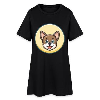 Dunker Hund Rasse Cartoon Kawaii Clipart Tier Haustier - Frauen T-Shirt-Kleid - Schwarz - Vorne