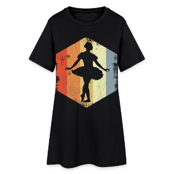 Ballet Girl Croquis Look Vintage - Robe T-shirt Femme - noir - Devant