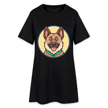 Georgian Shepherd Dog Breed Cartoon Kawaii Clipart - Women’s T-Shirt Dress - black - Front