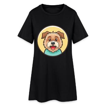 Glen Of Imaal Terrier Chien Race Dessin Animé Kawaii Pet - Robe T-shirt Femme - noir - Devant