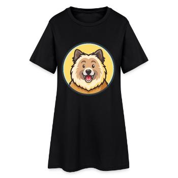 Chien de berger de l’Himalaya Chien Race Dessin animé Kawaii - Robe T-shirt Femme - noir - Devant