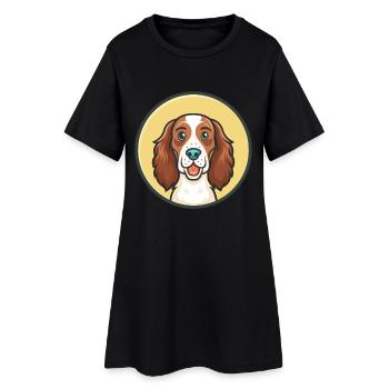 Irlandais Setter Rouge Et Blanc Chien Race Dessin animé drôle - Robe T-shirt Femme - noir - Devant