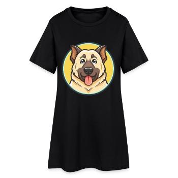 Kangal berger chien race dessin animé Kawaii Clipart - Robe T-shirt Femme - noir - Devant
