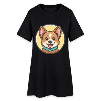 Jonangi Chien Race Dessin Animé Personnage Kawaii Clipart - Robe T-shirt Femme - noir - Devant