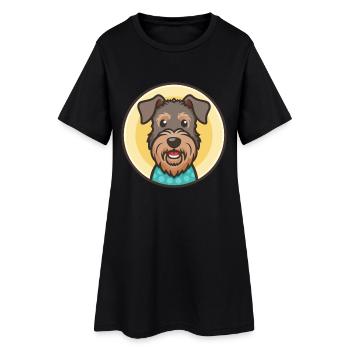Kerry Blue Terrier Chien Race Dessin animé Kawaii - Robe T-shirt Femme - noir - Devant