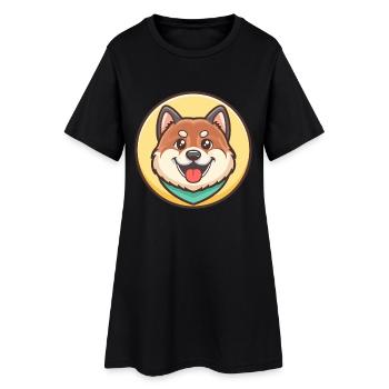Liangshan Chien Race Dessin animé Kawaii Clipart Animal - Robe T-shirt Femme - noir - Devant