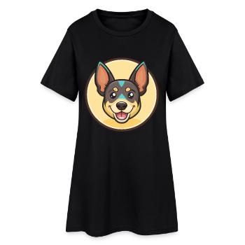 Lancashire Heeler Hunderasse Cartoon Kawaii Clipart - Frauen T-Shirt-Kleid - Schwarz - Vorne