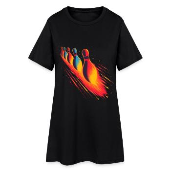 Bowling alley Steamwave - Women’s T-Shirt Dress - black - Front