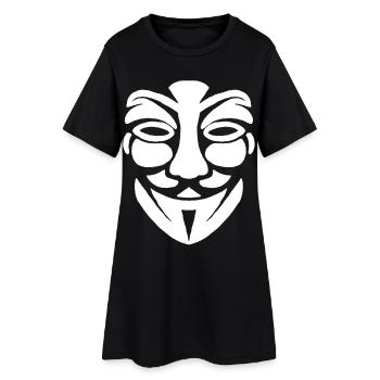 Visage anonyme - Robe T-shirt Femme - noir - Devant