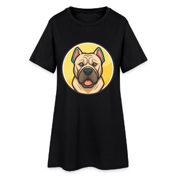 Presa Canario Chien Race Dessin animé Kawaii Clipart Animal de compagnie - Robe T-shirt Femme - noir - Devant
