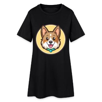 Norrbottenspets Chien Race Dessin animé Kawaii Clipart - Robe T-shirt Femme - noir - Devant