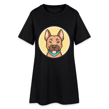 Phu Quoc Ridgeback Dog Breed Cartoon Kawaii - Women’s T-Shirt Dress - black - Front