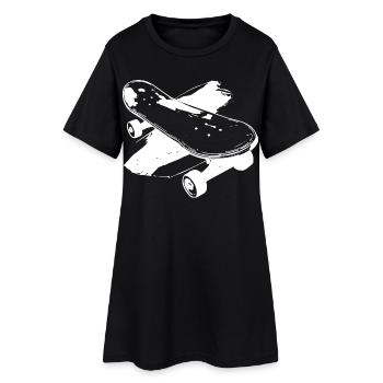 Croquis de planche à roulettes - Robe T-shirt Femme - noir - Devant