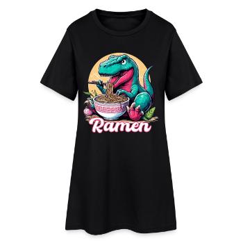 Cute T-Rex Ramen Dinosaur Gift - Women’s T-Shirt Dress - black - Front