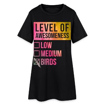 oiseau - Robe T-shirt Femme - noir - Devant