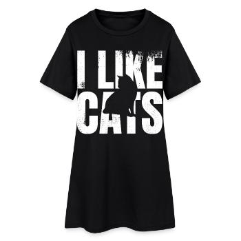 J’aime les chats - Robe T-shirt Femme - noir - Devant