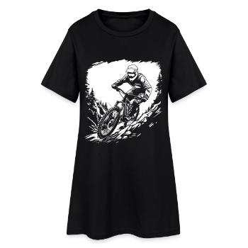 Mountain Biking Sketch - Women’s T-Shirt Dress - black - Front