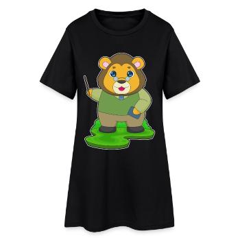 École du Maître Lion Pointeur de Bâtons - Robe T-shirt Femme - noir - Devant