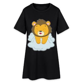 Nuages de lions - Robe T-shirt Femme - noir - Devant