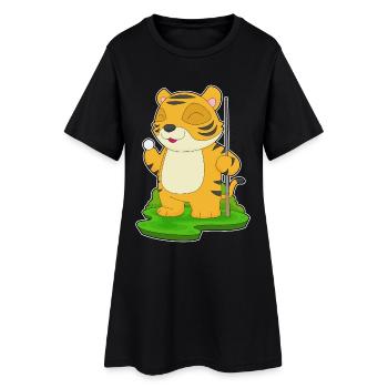 Queue de billard Tiger - Robe T-shirt Femme - noir - Devant