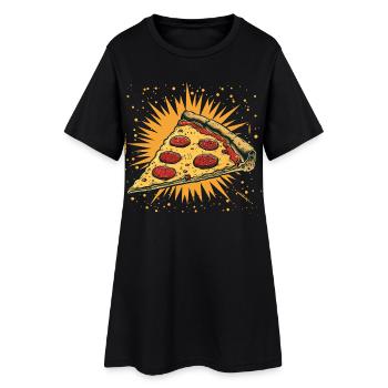 Pizza Slice Graphic - Women’s T-Shirt Dress - black - Front