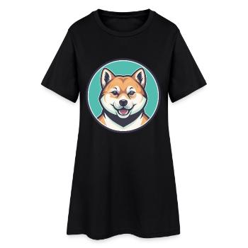 Akita Inu Hund Rasse Cartoon Kawaii Clipart Tier - Frauen T-Shirt-Kleid - Schwarz - Vorne