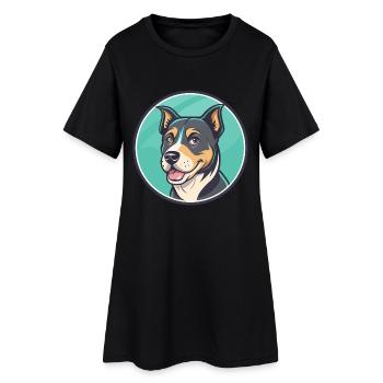 Argentinische Pila Hunderasse Cartoon Kawaii Clipart - Frauen T-Shirt-Kleid - Schwarz - Vorne
