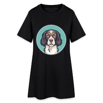 Auvergne Chien d’arrêt Race Dessin animé Kawaii Clipart - Robe T-shirt Femme - noir - Devant
