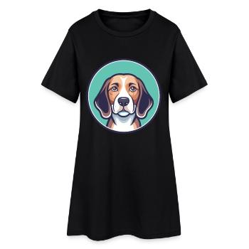 Beagle Hund Rasse Cartoon Kawaii Clipart Tier Haustier - Frauen T-Shirt-Kleid - Schwarz - Vorne
