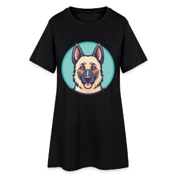 Belge Laekenois Chien Race Dessin animé Kawaii Clipart - Robe T-shirt Femme - noir - Devant