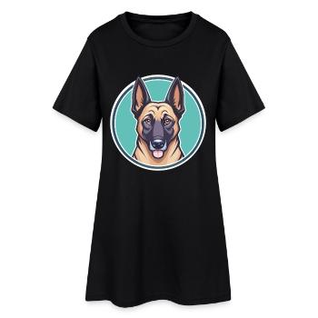 Belge Malinois Chien Race Dessin animé Kawaii Clipart - Robe T-shirt Femme - noir - Devant