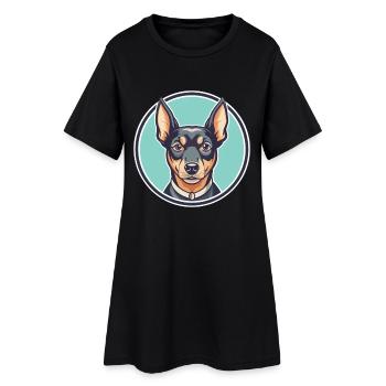 Pinscher autrichien chien race dessin animé Kawaii Clipart - Robe T-shirt Femme - noir - Devant
