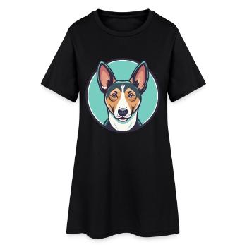 Basenji Hunderasse Cartoon Figur Kawaii Clipart - Frauen T-Shirt-Kleid - Schwarz - Vorne