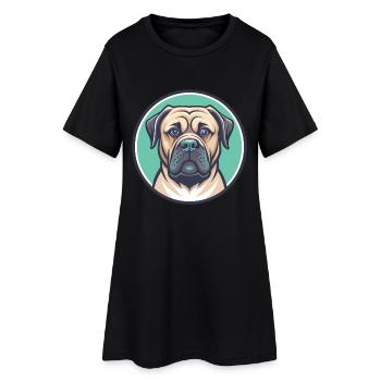 Dogue belge Chien Race Dessin animé Kawaii Clipart - Robe T-shirt Femme - noir - Devant