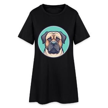 Dogue brésilien chien race dessin animé Kawaii Clipart - Robe T-shirt Femme - noir - Devant