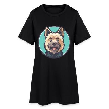 Cairn Terrier Chien Race Dessin animé Kawaii Clipart Animal de compagnie - Robe T-shirt Femme - noir - Devant