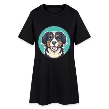 Cane Di Oropa Chien Race Dessin animé Kawaii Clipart Animal de compagnie - Robe T-shirt Femme - noir - Devant
