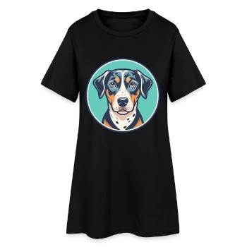 Catahoula Cur Chien Race Dessin animé Kawaii Clipart Animal de compagnie - Robe T-shirt Femme - noir - Devant